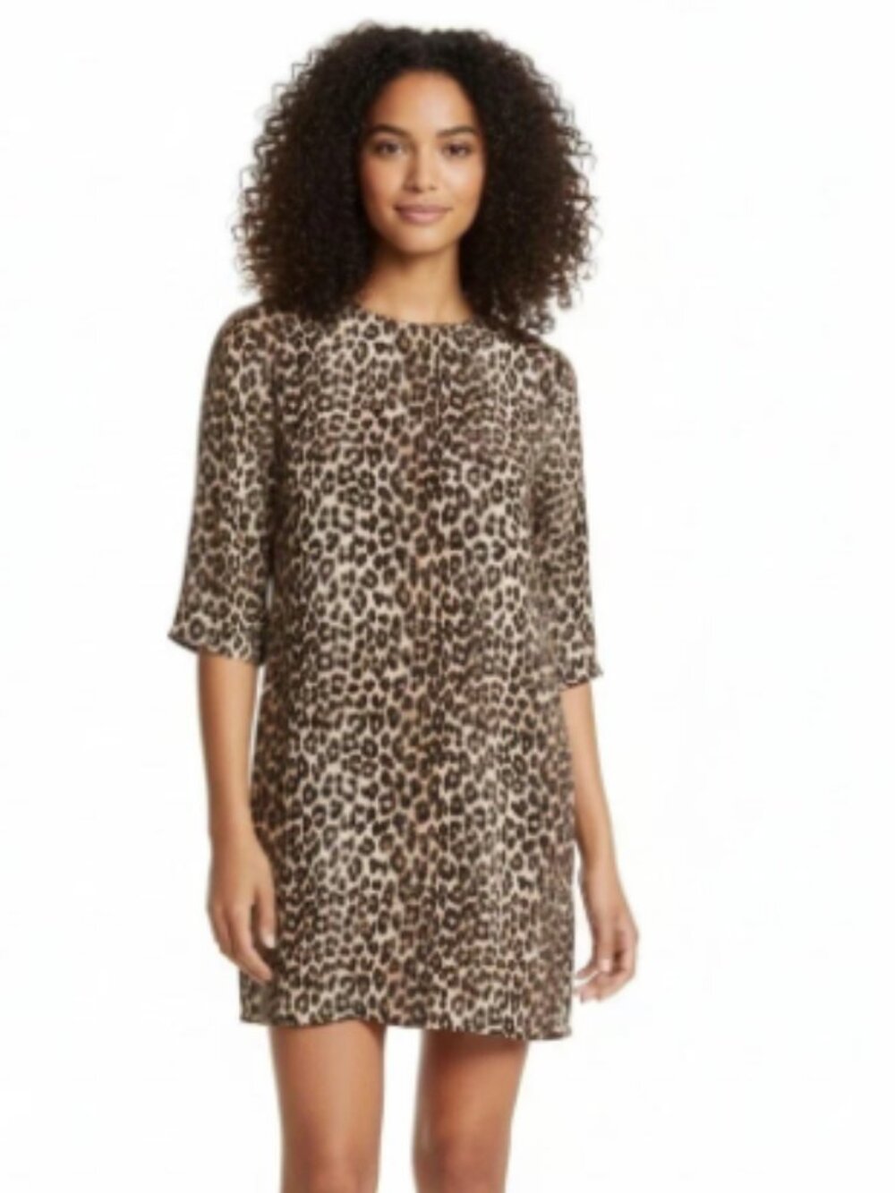 Equipment Femme The Aubrey 100% Silk Leopard Print Mini Dress With Pockets Sz XS